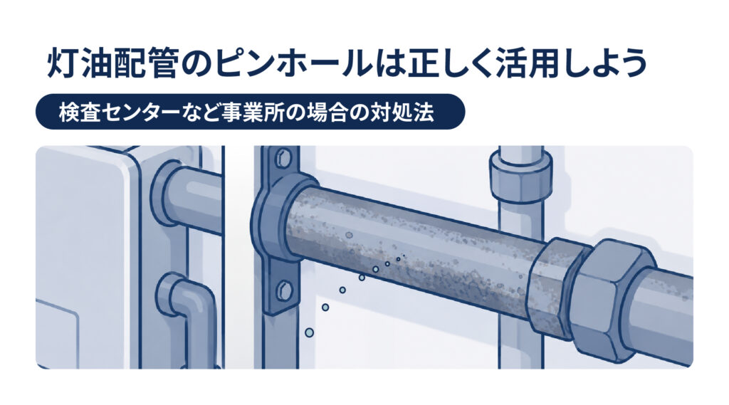 灯油配管のピンホールは正しく対処しよう｜検査センターなど事業所の場合
